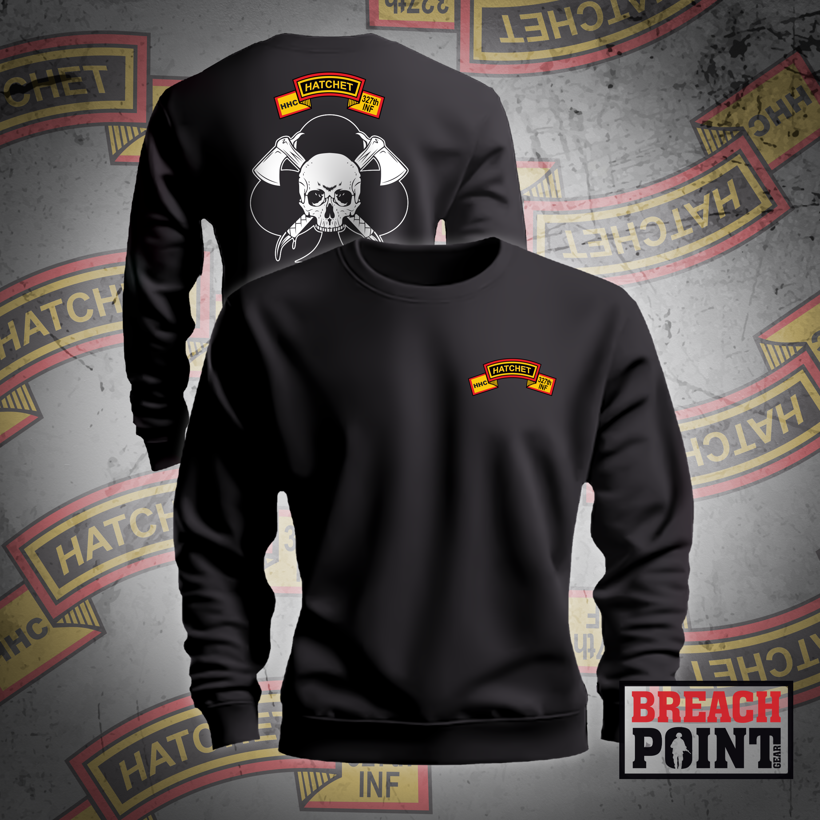 "HATCHET" HHC, 2-327th Infantry Regiment - Sweatshirt (1)
