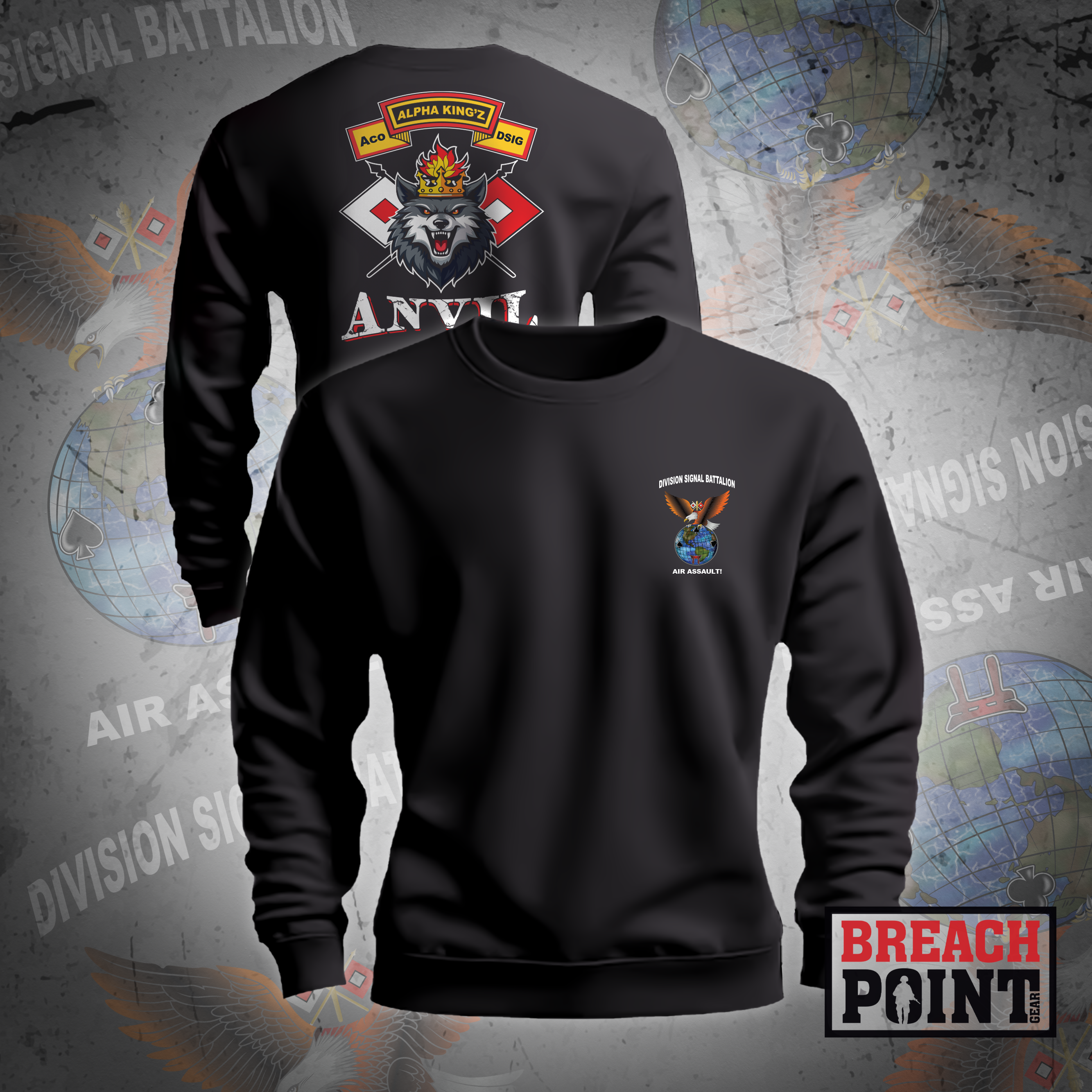 "ALPHA KINGZ" 1/1/A/101st Airborne Division Signal Battalion - Sweatshirt