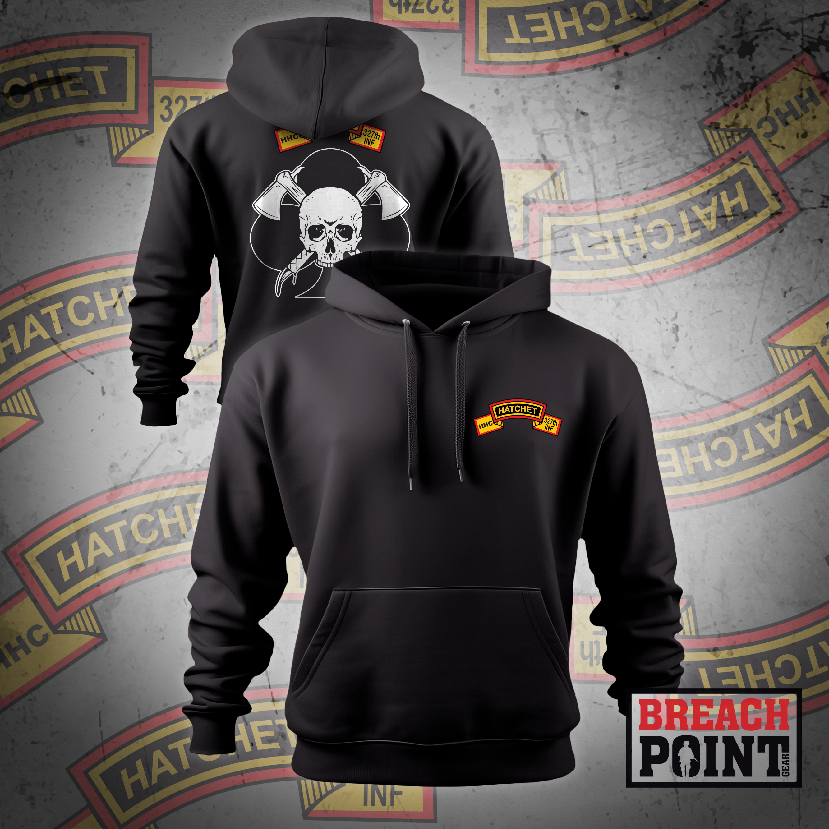 "HATCHET" HHC, 2-327th Infantry Regiment - Hoodie (1)