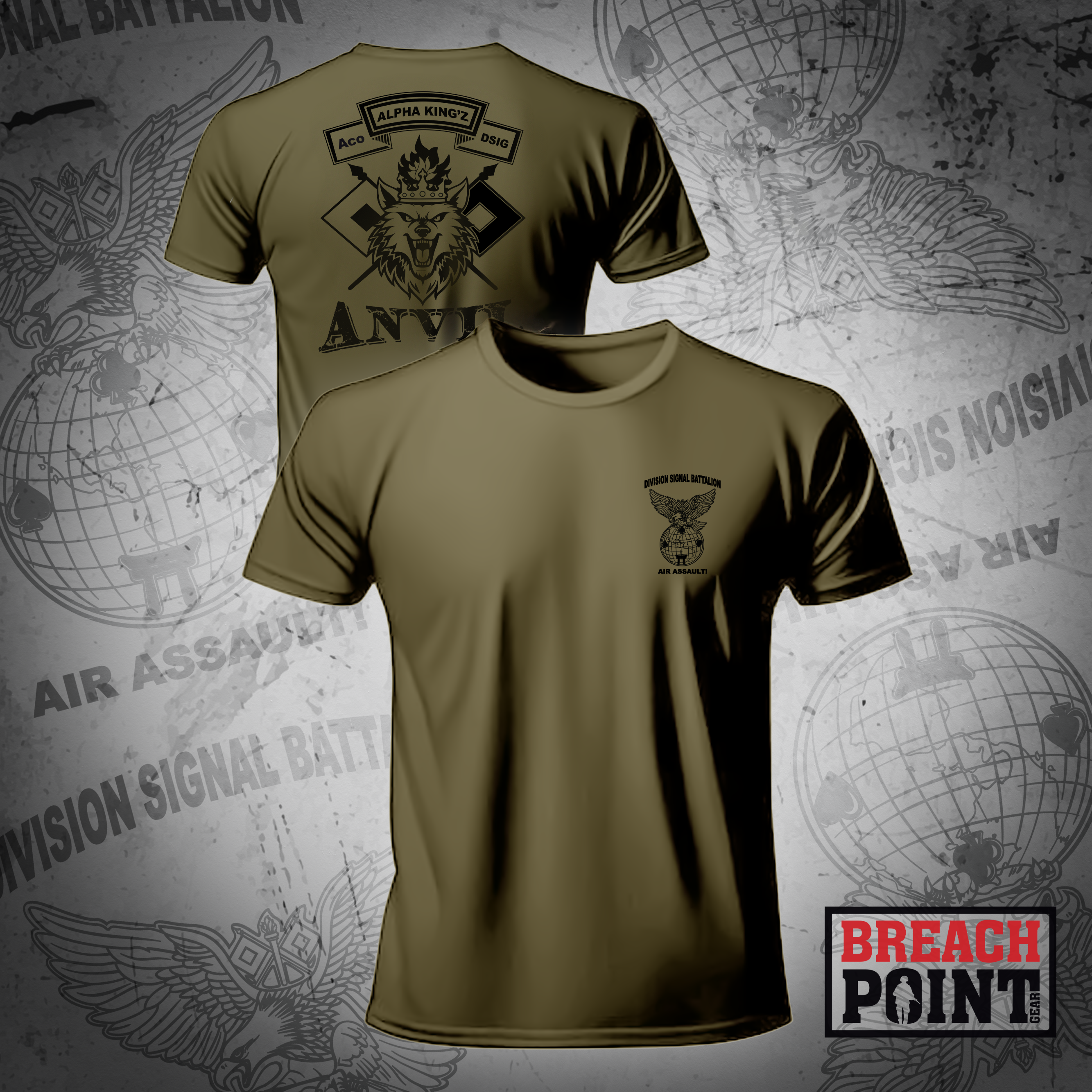 "ALPHA KINGZ" 1/1/A/101st Airborne Division Signal Battalion - Military Tee