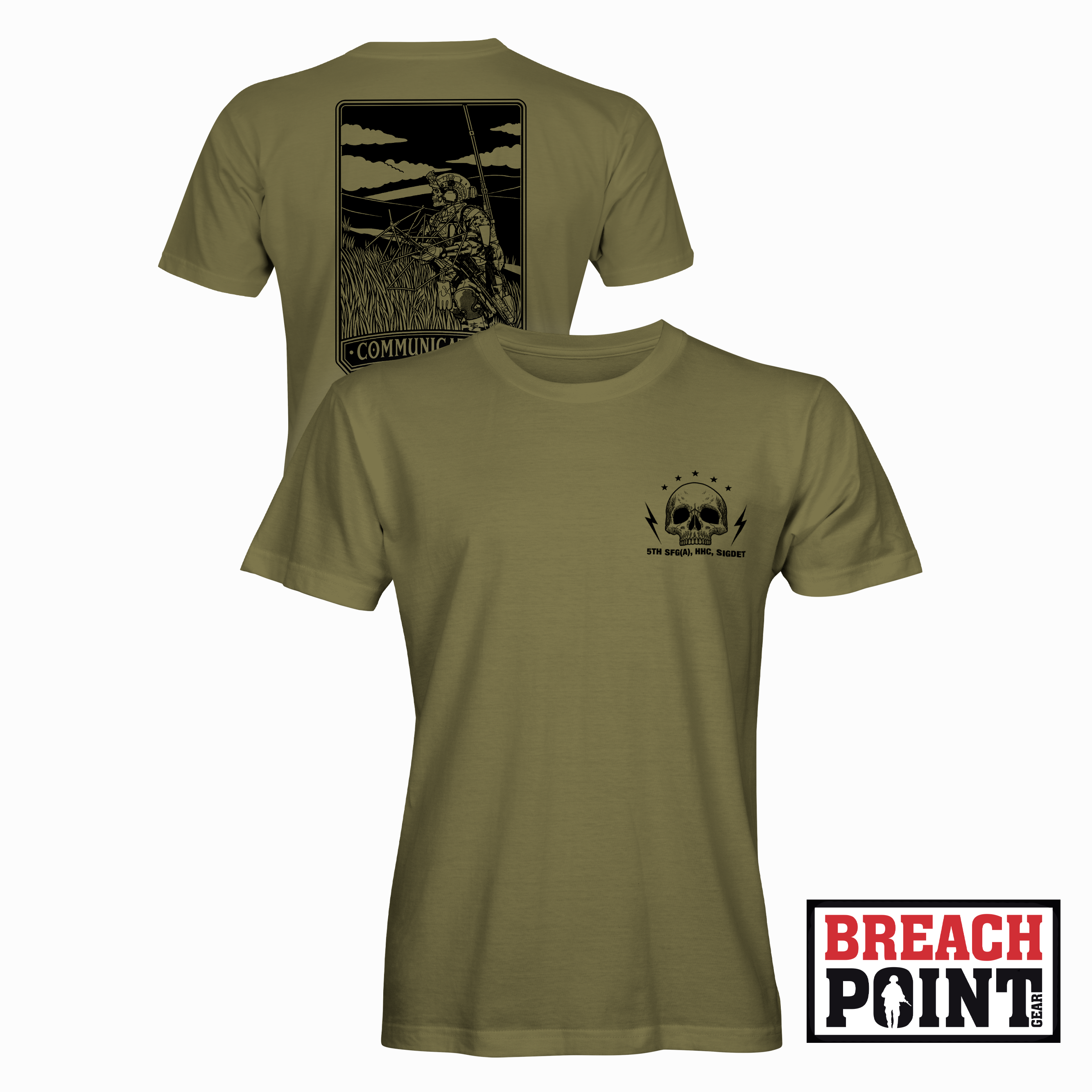 "HHC SIGDET" SIGDET HHC/5th SFG (A) - Military Tee (B163)
