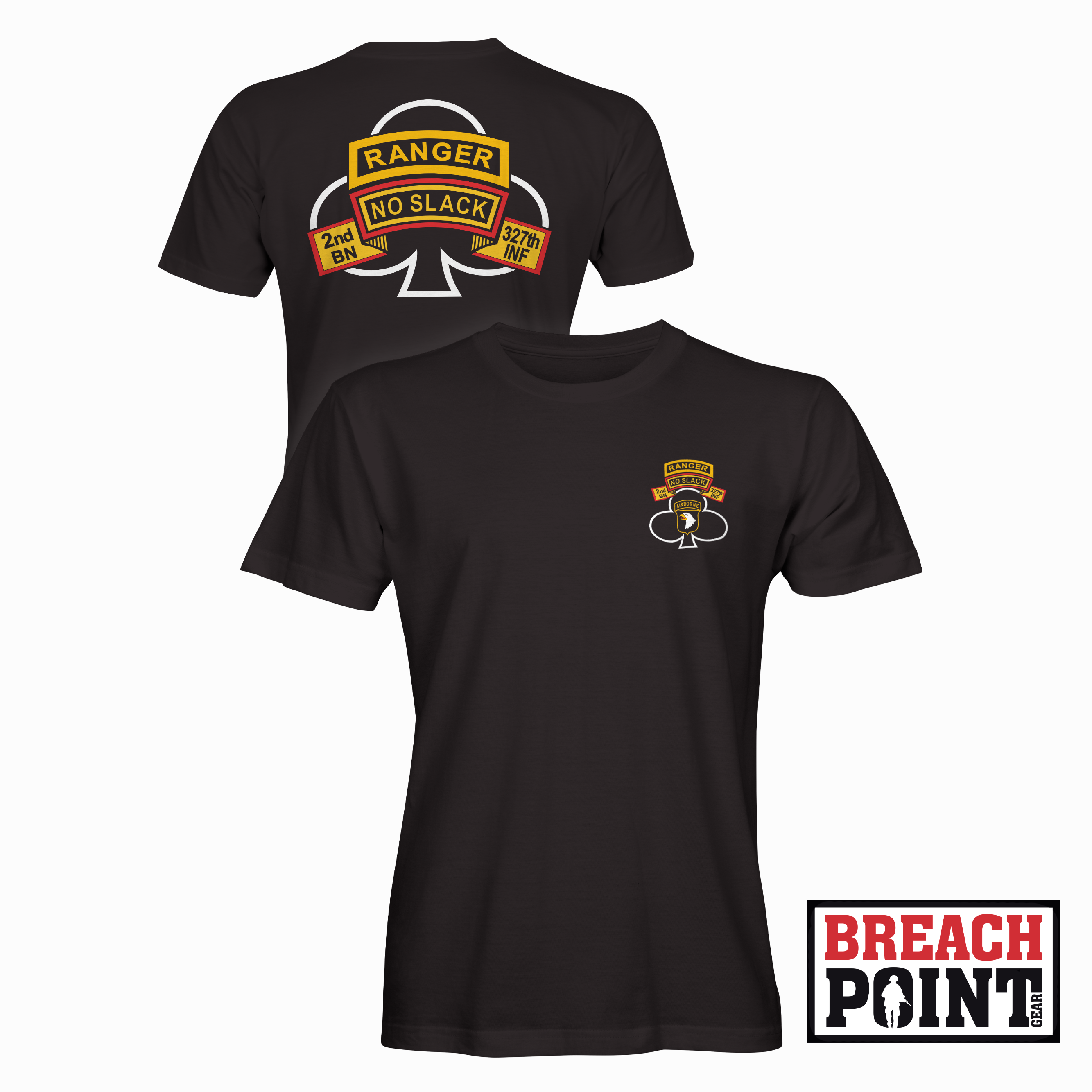 "NO SLACK" 2-327th Infantry Regiment - T-Shirt (A12-4)